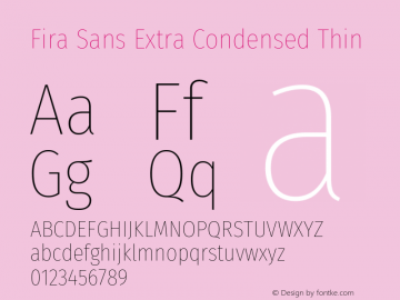 Fira Sans Extra Condensed Thin Version 4.203图片样张