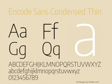 Encode Sans Condensed Thin Version 2.000图片样张
