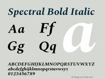 Spectral Bold Italic Version 2.001图片样张