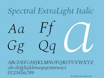 Spectral ExtraLight Italic Version 2.001图片样张