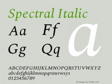 Spectral Italic Version 2.001图片样张