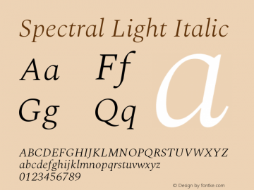 Spectral Light Italic Version 2.001图片样张