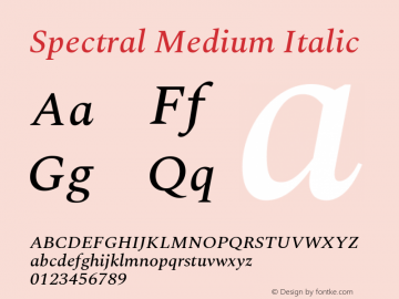 Spectral Medium Italic Version 2.001图片样张