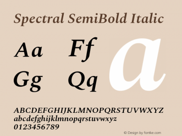 Spectral SemiBold Italic Version 2.001图片样张
