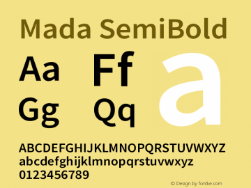Mada SemiBold Version 1.004图片样张
