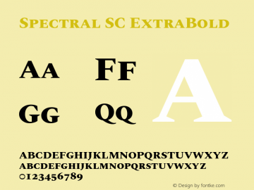 Spectral SC ExtraBold Version 2.001图片样张