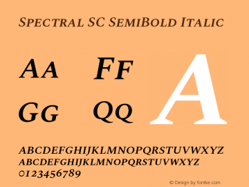 Spectral SC SemiBold Italic Version 2.001图片样张