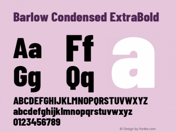 Barlow Condensed ExtraBold Version 1.408图片样张