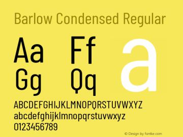 Barlow Condensed Regular Version 1.408图片样张