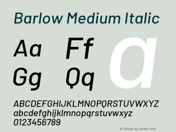 Barlow Medium Italic Version 1.408图片样张