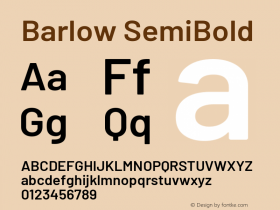 Barlow SemiBold Version 1.408图片样张