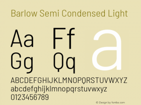 Barlow Semi Condensed Light Version 1.408图片样张