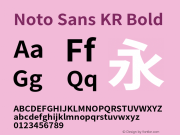 Noto Sans KR Bold Version 2.002;hotconv 1.0.116;makeotfexe 2.5.65601图片样张