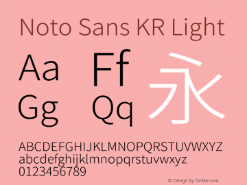 Noto Sans KR Light Version 2.002;hotconv 1.0.116;makeotfexe 2.5.65601图片样张