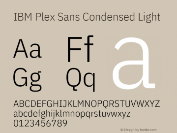 IBM Plex Sans Condensed Light Version 1.3图片样张