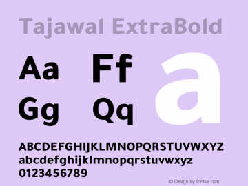 Tajawal ExtraBold Version 1.700图片样张