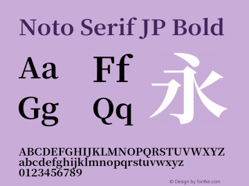 Noto Serif JP Bold Version 1.001;PS 1.001;hotconv 16.6.54;makeotf.lib2.5.65590图片样张