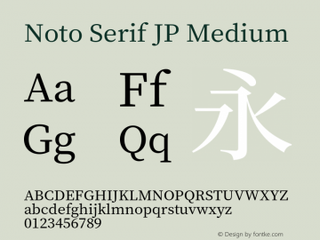 Noto Serif JP Medium Version 1.001;PS 1.001;hotconv 16.6.54;makeotf.lib2.5.65590图片样张