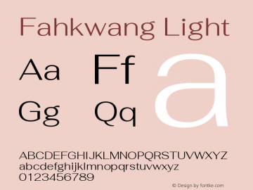 Fahkwang Light Version 1.000; ttfautohint (v1.6)图片样张