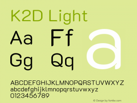 K2D Light Version 1.000; ttfautohint (v1.6)图片样张