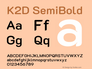 K2D SemiBold Version 1.000; ttfautohint (v1.6)图片样张