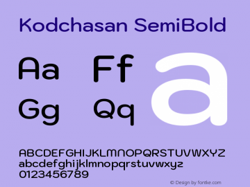 Kodchasan SemiBold Version 1.000; ttfautohint (v1.6)图片样张