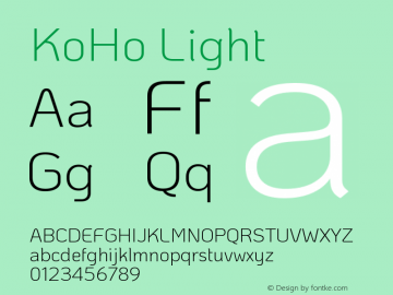KoHo Light Version 1.000; ttfautohint (v1.6)图片样张