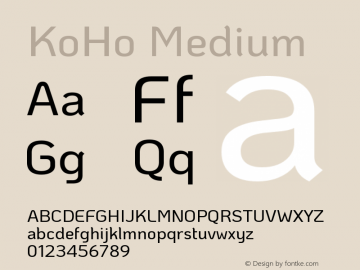 KoHo Medium Version 1.000; ttfautohint (v1.6)图片样张