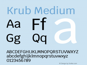 Krub Medium Version 1.000; ttfautohint (v1.6)图片样张