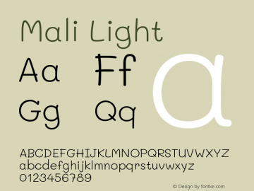 Mali Light Version 1.000; ttfautohint (v1.6)图片样张
