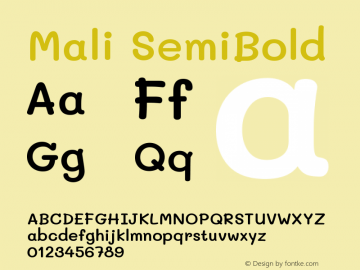 Mali SemiBold Version 1.000; ttfautohint (v1.6)图片样张