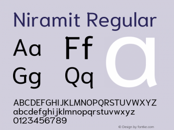 Niramit Regular Version 1.000; ttfautohint (v1.6)图片样张