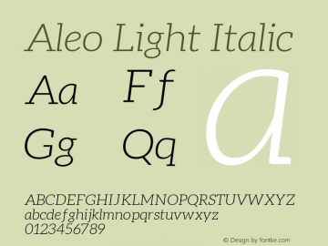 Aleo Light Italic Version 1.302图片样张