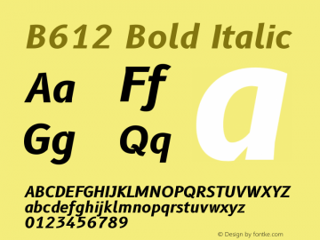 B612 Bold Italic Version 1.008图片样张