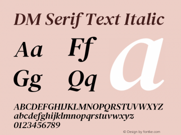DM Serif Text Italic Version 5.200; ttfautohint (v1.8.3)图片样张