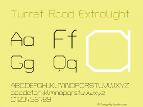 Turret Road ExtraLight Version 1.001; ttfautohint (v1.8)图片样张