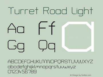 Turret Road Light Version 1.001; ttfautohint (v1.8)图片样张