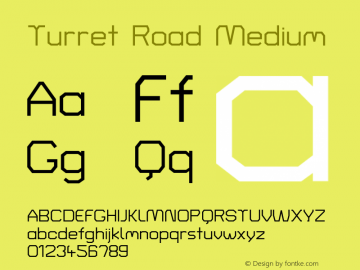 Turret Road Medium Version 1.001; ttfautohint (v1.8)图片样张