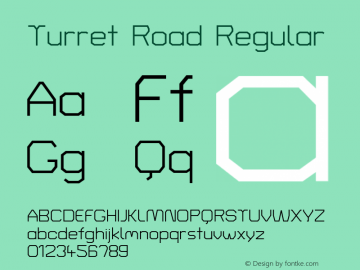 Turret Road Regular Version 1.001; ttfautohint (v1.8)图片样张