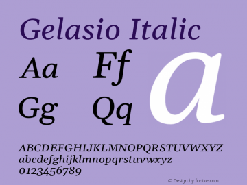 Gelasio Italic Version 1.006图片样张