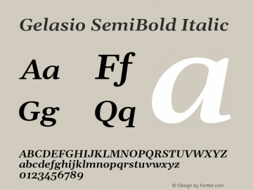 Gelasio SemiBold Italic Version 1.006图片样张