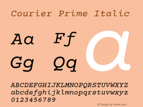 Courier Prime Italic Version 3.018图片样张