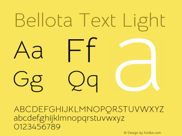 Bellota Text Light Version 4.001图片样张