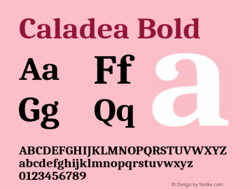 Caladea Bold Version 1.001图片样张
