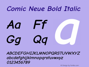 Comic Neue Bold Italic Version 2.003图片样张