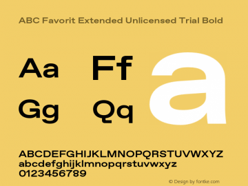 ABC Favorit Extended Unlicensed Trial Bold Version 1.200;Unlicensed Trial图片样张