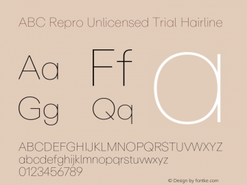 ABC Repro Unlicensed Trial Hairline Version 1.101;Unlicensed Trial图片样张