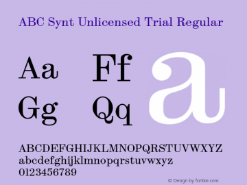 ABC Synt Unlicensed Trial Regular Version 1.200;Unlicensed Trial图片样张