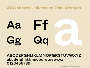 ABC Whyte Unlicensed Trial Medium Version 1.200;Unlicensed Trial图片样张