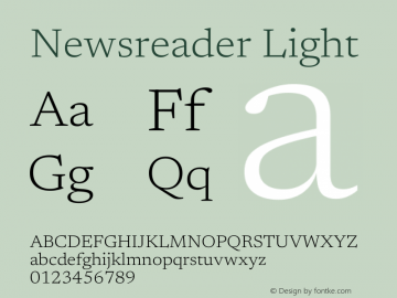 Newsreader Light Version 1.003图片样张